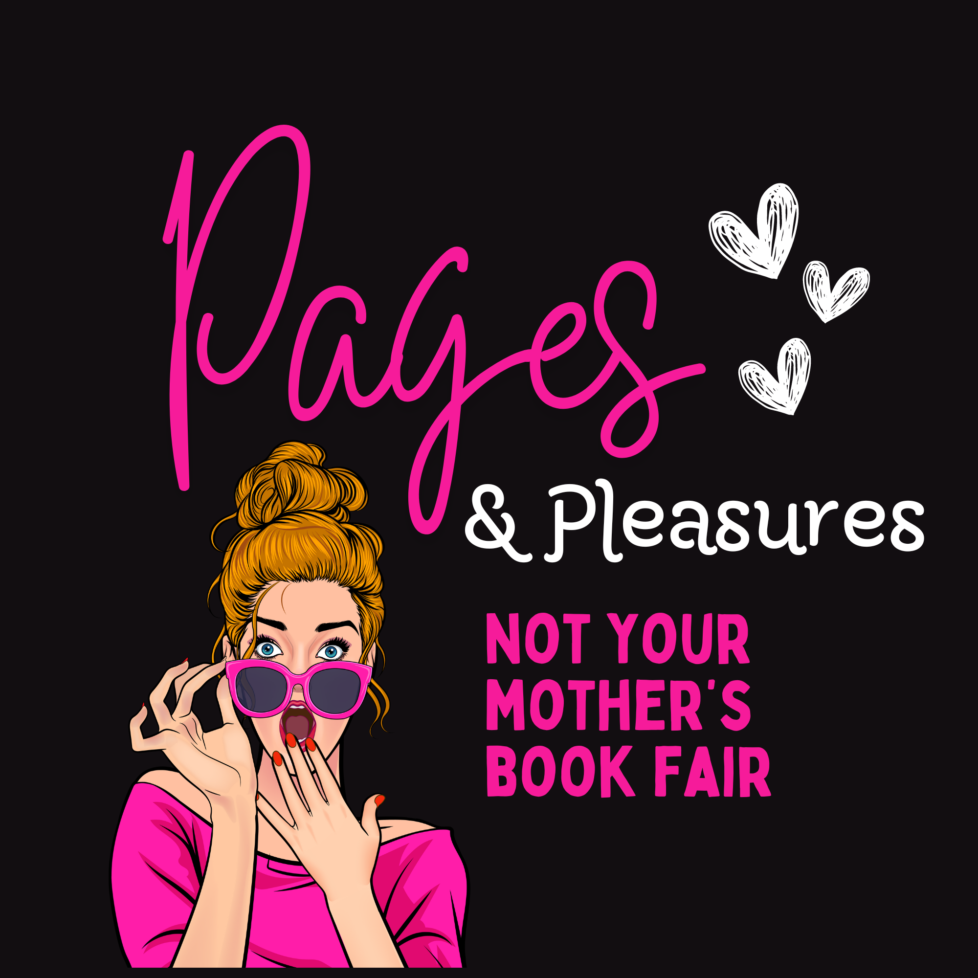 graphic for the Pages and Pleasures Romance Event and Book Fair